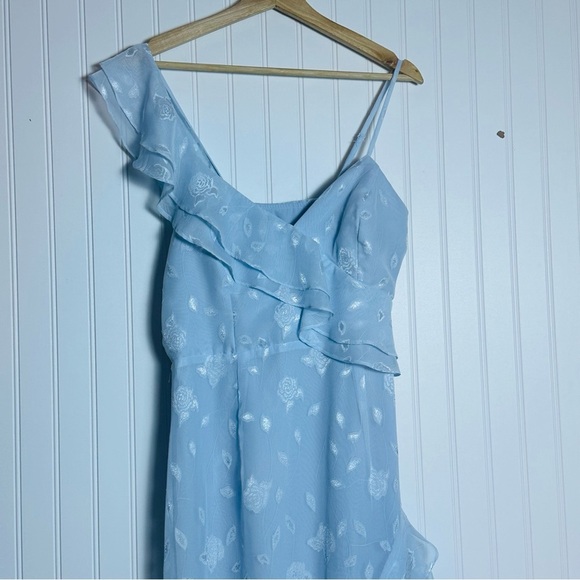 Lulus Forever Be Floral Sleeveless High-Low Dress in Light Blue L Wedding Party - Picture 6 of 12